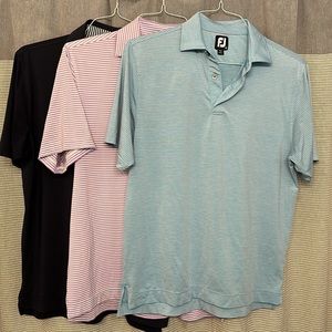 3 FootJoy Golf Polos size Medium